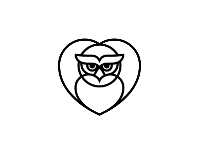 Love Owl animals brand clever good idea letter logo mark monogram owl simple symbol