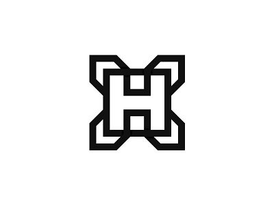 hypex brand clever creative design good h idea identity logo mark marks monogram negativespace simple symbol x