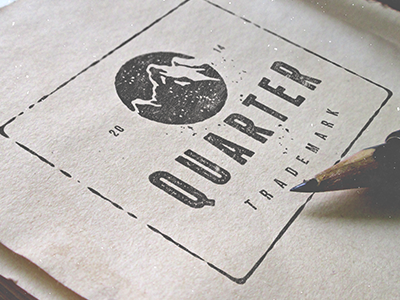 Quarter Logo insignia logo paper texture quarter vintage