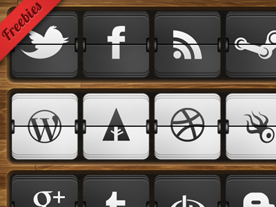 Flip Clock Social Icons flip clock icons social icons