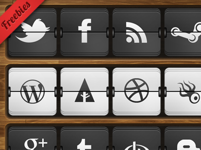 Flip Clock Social Icons