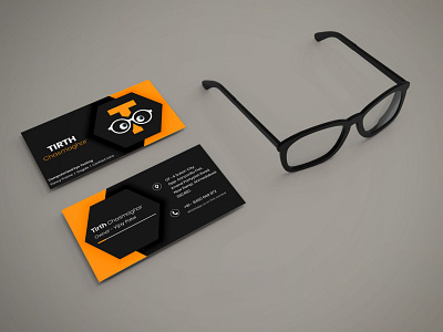 Tirth Chasmaghar Business Card branding businesscard design graphic illustration logo sunglasses typography ui uidesign vector