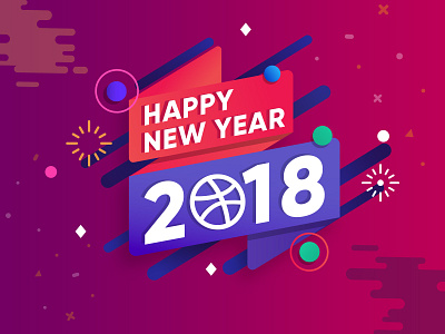 Happy New Year Welcome 2K18 2018 2k18 celebration graphic illustration newyear