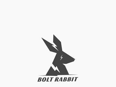 Electric Rabbit bolt design illustration logo rabbit vector