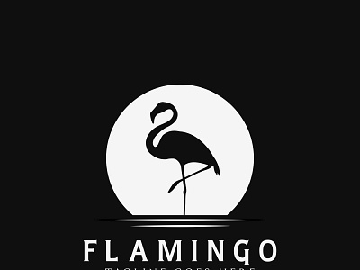 Flamingo Bird animal bird design flamingo graphic design illustration lake logo silhouette vector