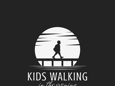 Kids Walking design graphic design illustration kids logo people school silhouette vector walking