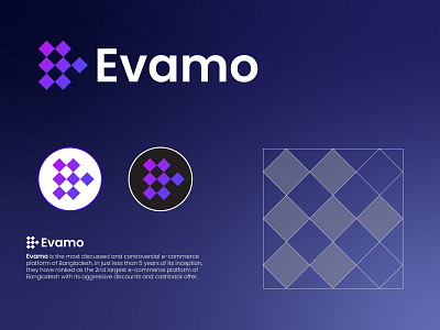 Evamo technical logo branding branding branding identity creative logo design e logo evamo graphic design icon letter logo logo logo design logo mark logos logotype mark modern saas symbol tech vector