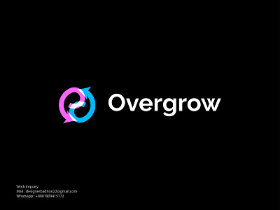 Overgrow modern logo design 3d adobe portifolio brand brand design branding branding identity company logo creative logo design graphic design letter logo logo logo design mark minimilist modern progress saas symbol vector