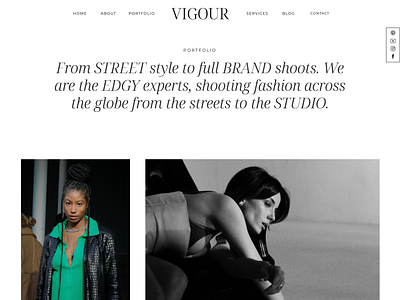Vigour - Showit Website Template for Photographers and Bloggers