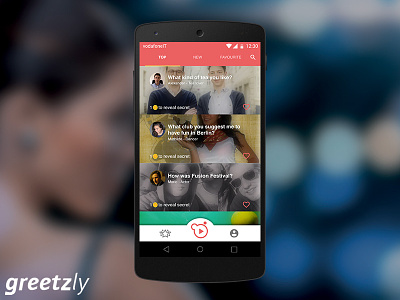 Greetzly app cards design greetzly inteface material ui