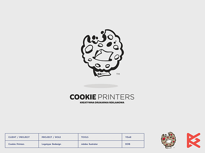 Cookie Printers cookie design ilustrator logo print printing house symbol