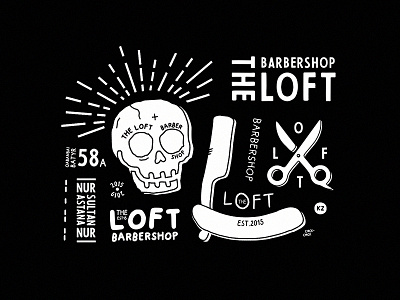 The Loft Barbershop design illustration