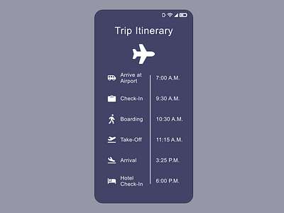#Daily UI 79 Itinerary adobe xd app dailyui graphic design itinerary
