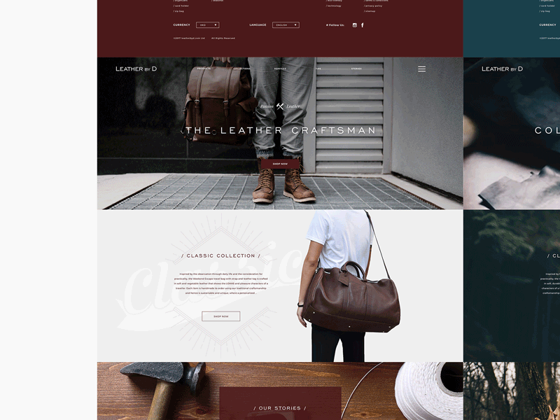 Leather by Design E-Shop - Web/App app ecommerce shop ui web