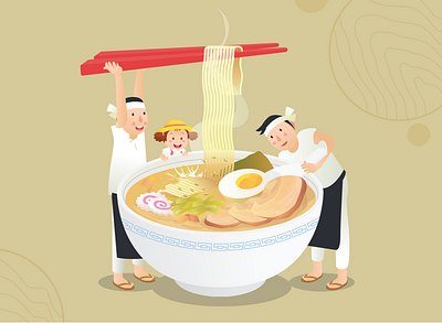 Japan - Making Ramen cooking culture illustration ramen vector illustration vectorart vectors