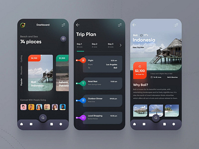 Travel App UI Design app design typography ui