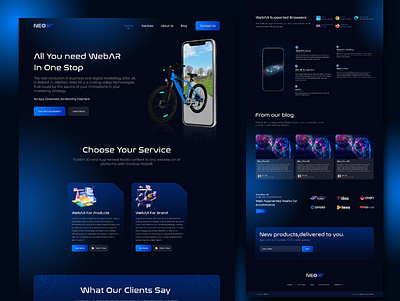 AR/VR Landing Page UI Design app branding design ui ux