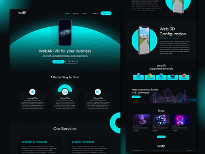 AR/VR Landing Page UI Design app design typography ui ux