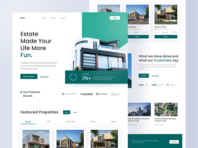 STAY | Real Estate | Landing Page UI Design branding interaction design landing page ui