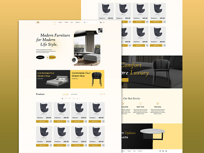 Modern Furniture Landing Page branding design landing page ui ux