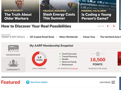 Early AARP Redesign Exploration exploration homepage redesign