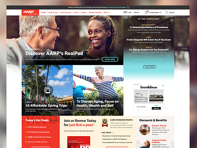AARPe Homepage Concept aarp homepage landing portal