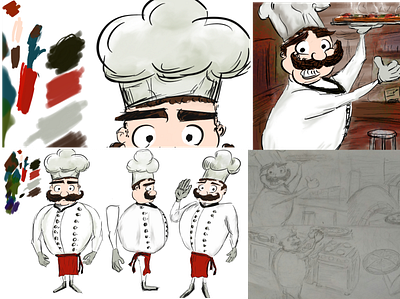 A simple character design pizza places 2d character character design graphic design illustration ilustração