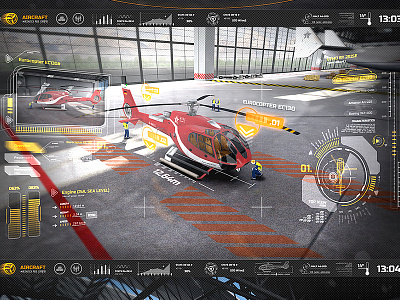 Eurocopter Aircraft Demo 2rise interaction stereolize ui ventuz