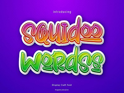 Squidoo Wordss - Display Craft Font colorful craft cute display font graffity font