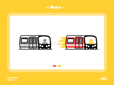 Metro~ flat illustration metro red subway underground yellow