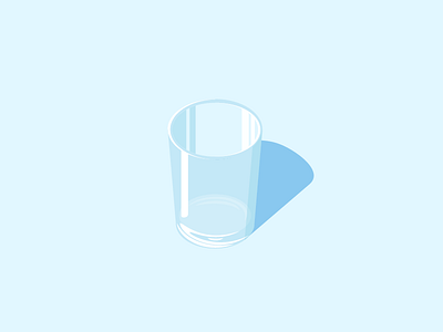 GLASS blue cup glass isometric