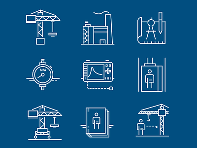 Icons set for industrial website icons icons design icons pack icons set illustration vector