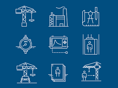 Icons set for industrial website