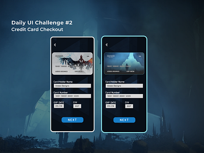 Credit Card App UI | Daily UI Challenge #2 dailyui horizon zero dawn mobile ui ui ui desinger uiux ux ux designer ux researcher
