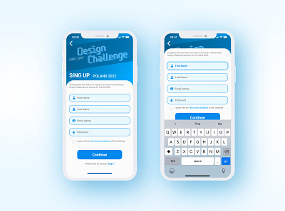 Sign up page - Daily UI app blue challenge daily ui design graphic design mobile roca sign up ui ux