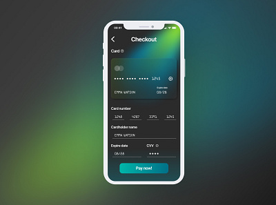 Card Checkout - Daily UI app challenge checkout credit card daily ui design graphic design mobile ui ux ux design