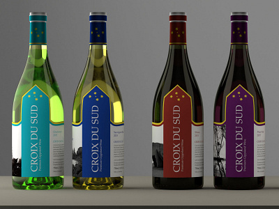 Croix Du Sud - Logo and Bottle Label Design Mockup