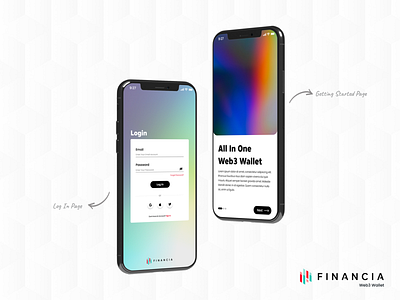 Financia: Web3 Wallet #1 app design design getting started graphic design login page minimal ui ui design ux research wallet design web3