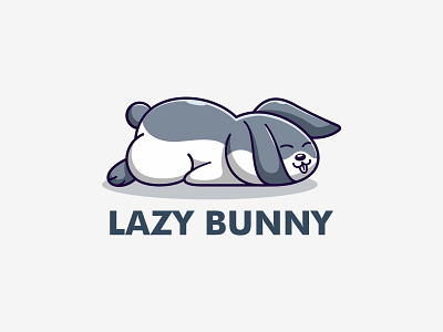 lazy bunny bunny character cute design illustration lazy logo mascot rabbit sleep