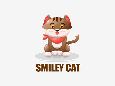 smiley cat cat character cute design illustration logo mascot smiley