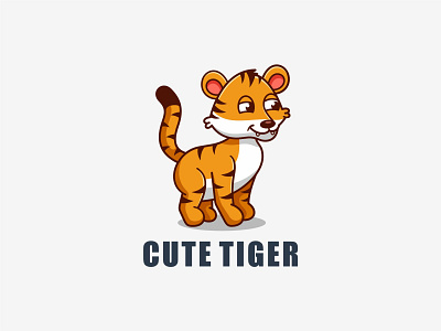 cute tiger character cute design illustration logo mascot tiger