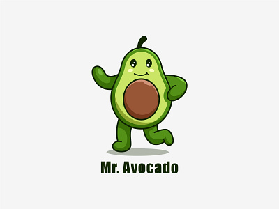 mr avocado avocado character cute design illustration logo mascot