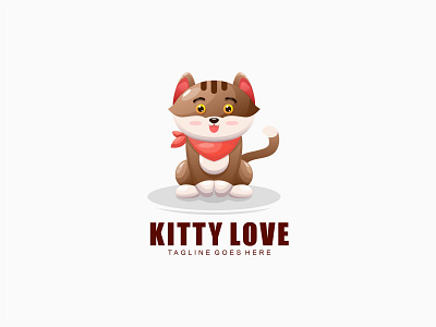 kitty love character cute design illustration kitty logo love mascot