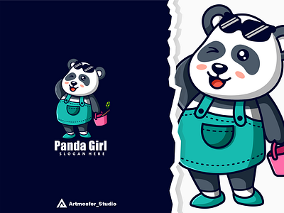 Panda girl character mascot