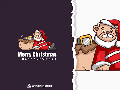 merry cristmas character mascot character cute design illustration logo mascot merrycristmas santa claus