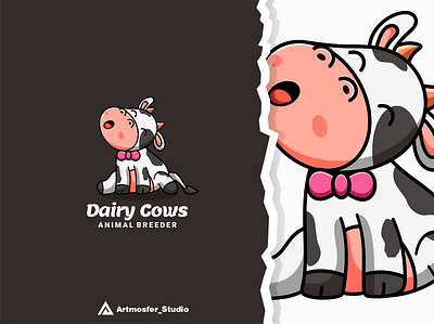 dairy cows character mascot character cow cute dairy design illustration logo mascot