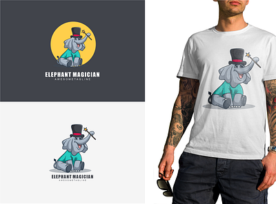 elephant magician character mascot character cute design elephant graphic design illustration logo magician mascot