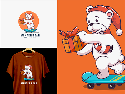 Winter bear character mascot