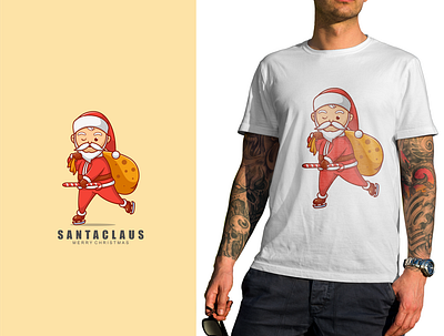 santa claus character mascot character cute design graphic design illustration logo mascot merry christmas santa claus