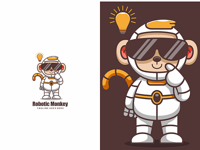 robotic monkey character mascot